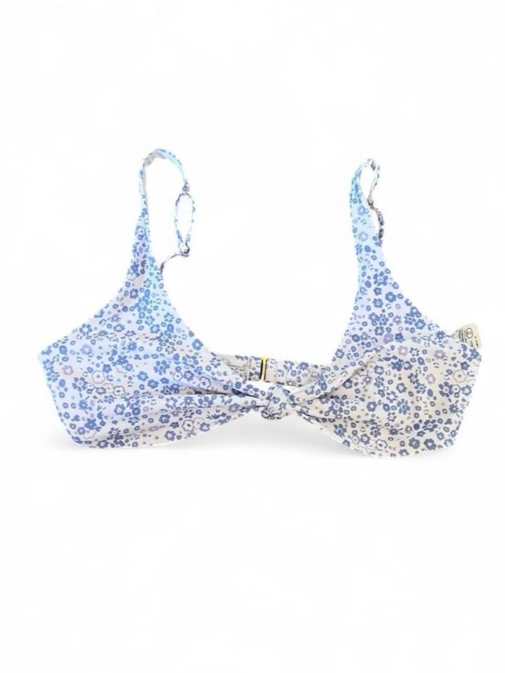 Hollister Light Blue Floral Knot Bikini Top
